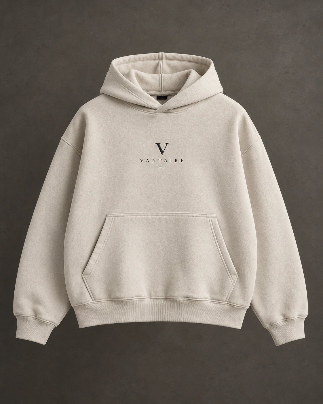 VANTAIRE Hoodie 001 in Stone, front view